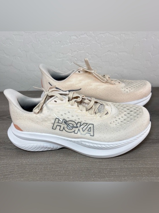 Hoka Shoes - Hoka Hone One Women's Mach 6- White Eggshell Running Shoes- Size 9B
